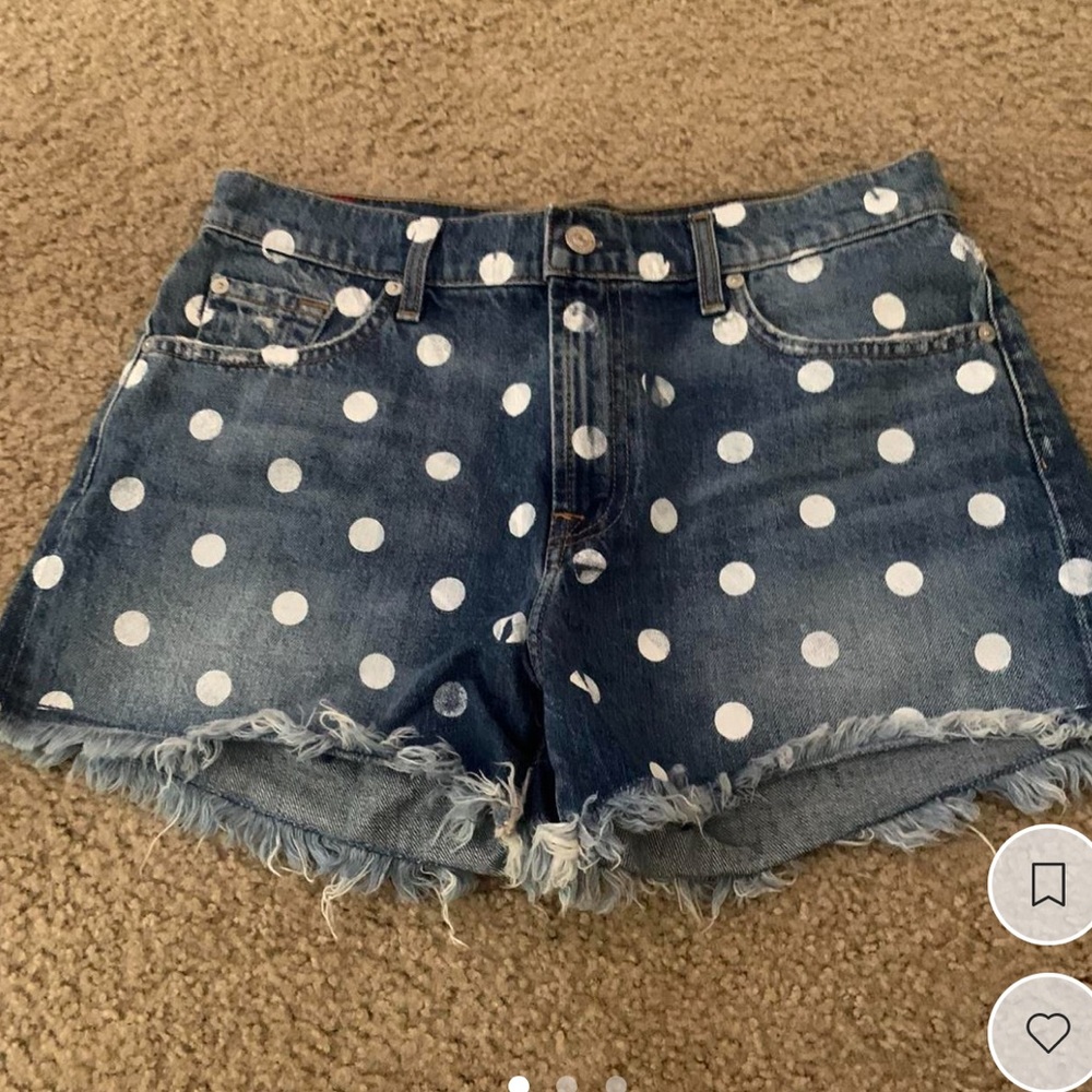 7 For All Mankind polka dot denim shorts